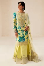 zara shahjahan, 3 piece suit, unstitched, lawn, phool kari 13a , front