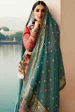zara shahjahan, 3 piece suit, unstitched, lawn, phool kari 13b , front dupatta