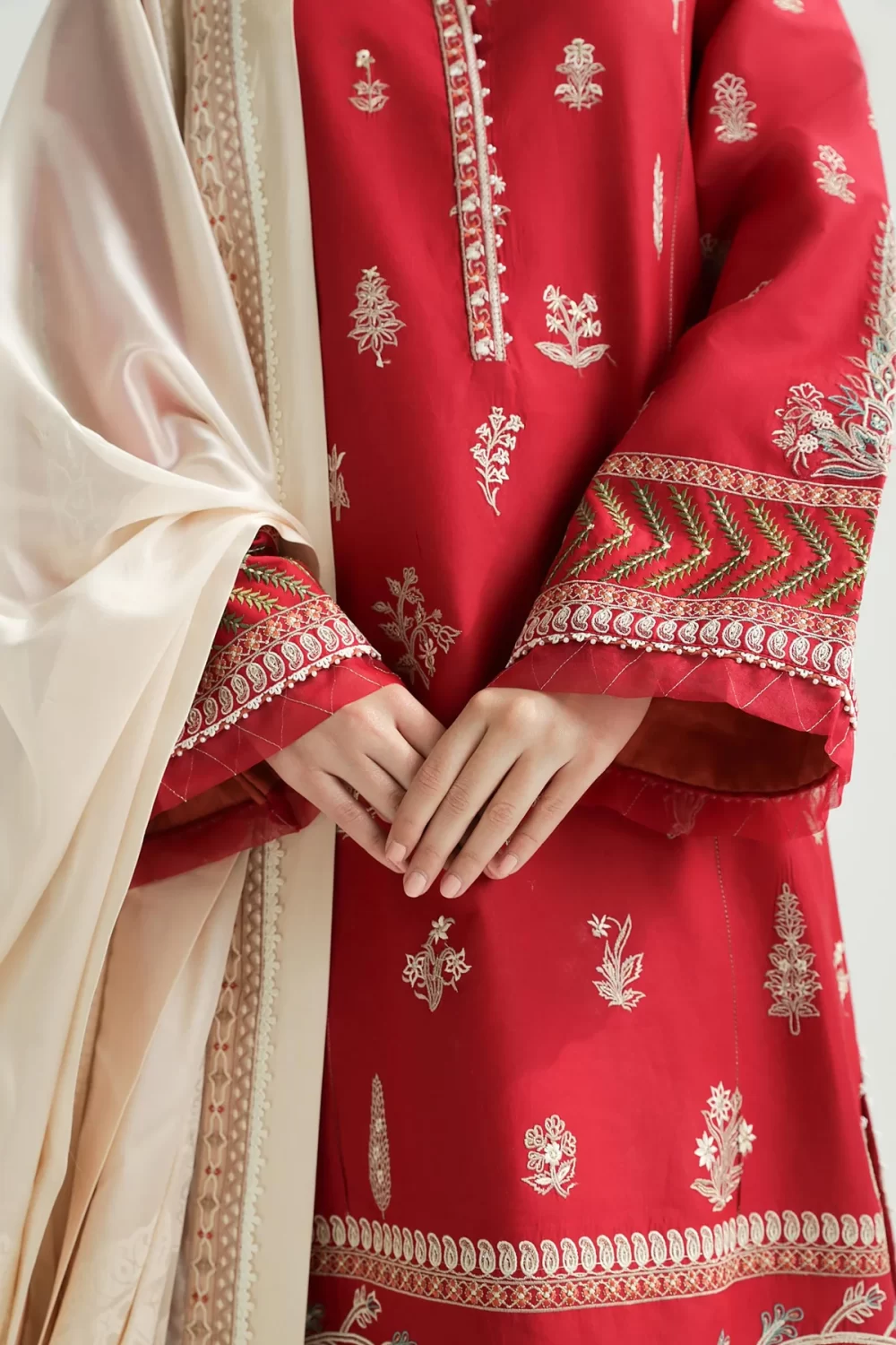 zara shahjahan, 3 piece suit, unstitched, lawn, myra 14a , sleeves