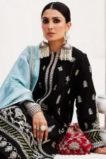 zara shahjahan, 3 piece suit, unstitched, lawn, myra 14b , front neck