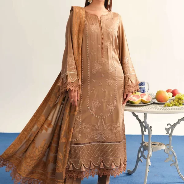RIAZ ARTS, 3 piece suit, unstitched, TL 320, front