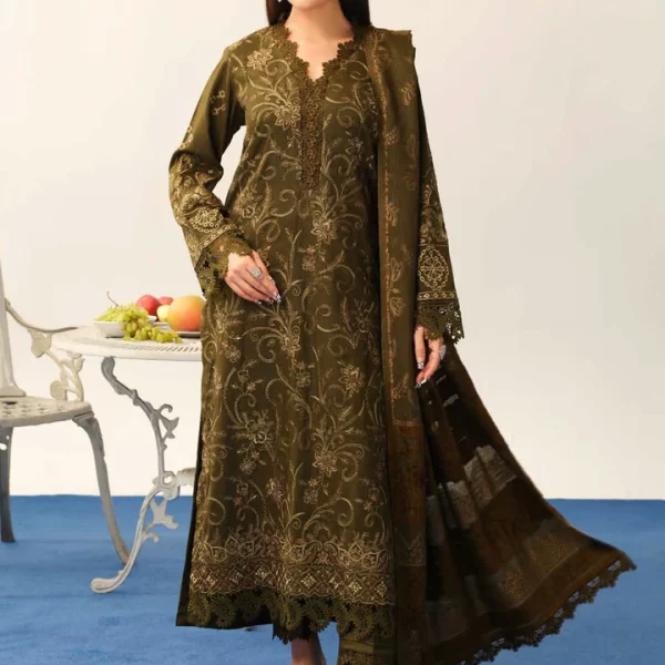 RIAZ ARTS, 3 piece suit, unstitched, TL 325, front