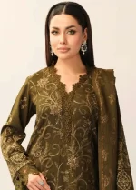 RIAZ ARTS, 3 piece suit, unstitched, TL 325, front neck