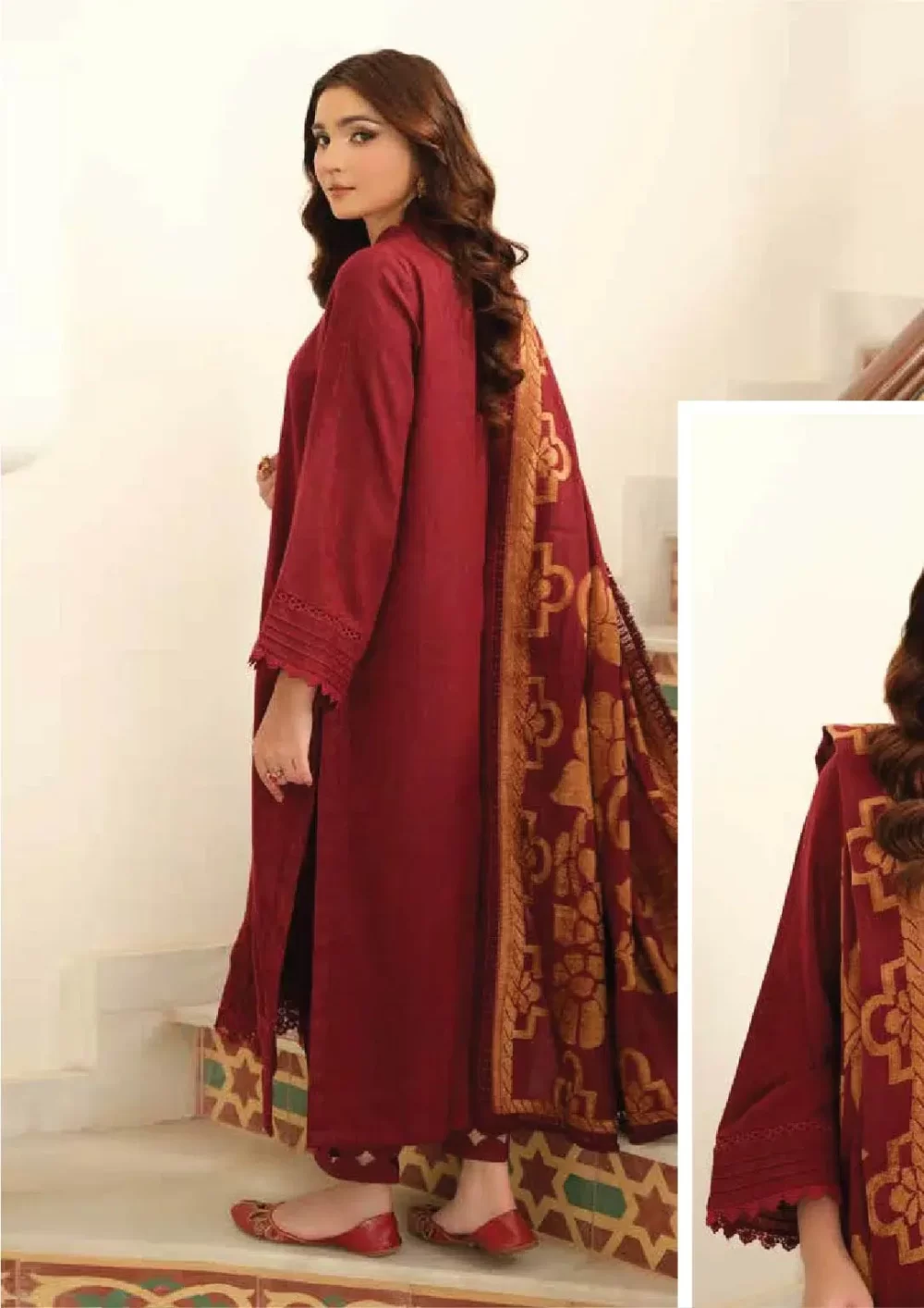 TEHZEEB BY RIAZ ARTS , 3 PIECE SUIT , BLUE , JACQUARD , TL 331, BACK
