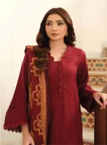TEHZEEB BY RIAZ ARTS , 3 PIECE SUIT , BLUE , JACQUARD , TL 331, FRONT NECK