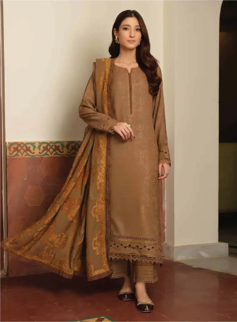 TEHZEEB BY RIAZ ARTS , 3 PIECE SUIT , BLUE , JACQUARD , TL 332, FRONT