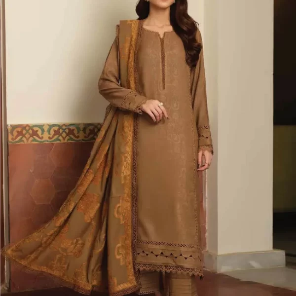 TEHZEEB BY RIAZ ARTS , 3 PIECE SUIT , BLUE , JACQUARD , TL 332, FRONT
