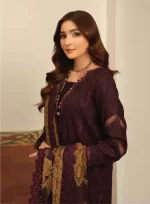 TEHZEEB BY RIAZ ARTS , 3 PIECE SUIT , BLUE , JACQUARD , TL 333, side look