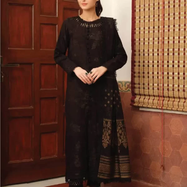 TEHZEEB BY RIAZ ARTS , 3 PIECE SUIT , BLUE , JACQUARD , TL 334, FRONT