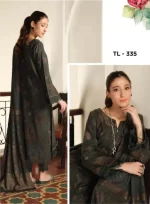 TEHZEEB BY RIAZ ARTS , 3 PIECE SUIT , BLUE , JACQUARD , TL 335, back