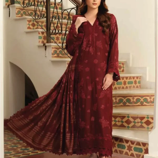 TEHZEEB BY RIAZ ARTS , 3 PIECE SUIT , BLUE , JACQUARD , TL 337, FRONT