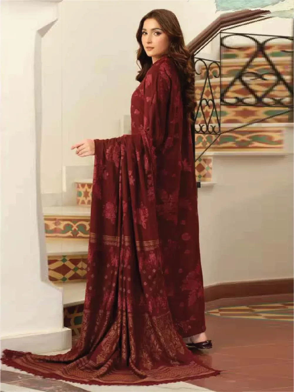TEHZEEB BY RIAZ ARTS , 3 PIECE SUIT , BLUE , JACQUARD , TL 337, back