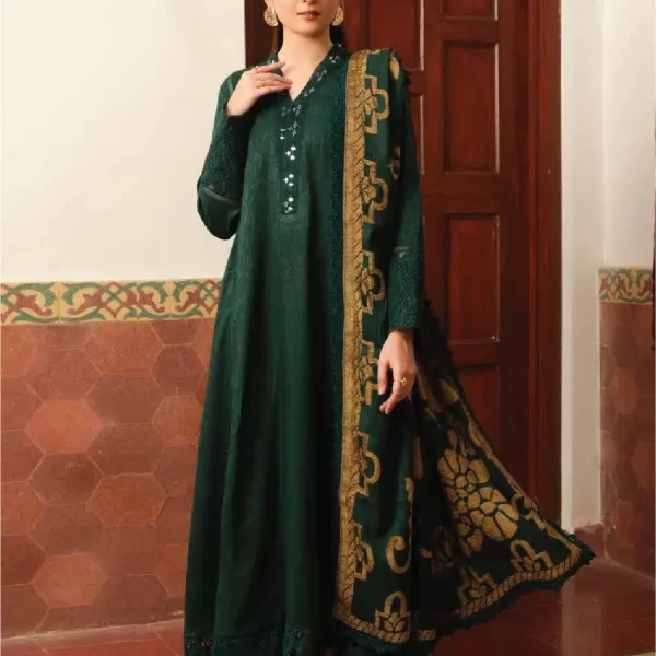 TEHZEEB BY RIAZ ARTS , 3 PIECE SUIT , BLUE , JACQUARD , TL 338, FRONT