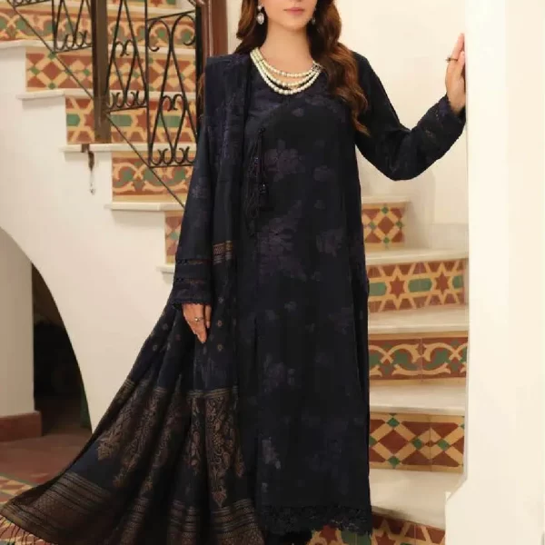 TEHZEEB BY RIAZ ARTS , 3 PIECE SUIT , BLUE , JACQUARD , TL 339, FRONT