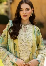 Elaf Pakistani designer dress in embroidered organza and lawn fabric, showcasing modern elegance – now available in the UK.