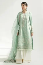 zara shahjahan, 3 piece suit, unstitched, jacquard, Amira 5b, front