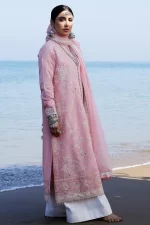 zara shahjahan, 3 piece suit, unstitched, jacquard, amira 5a, side view