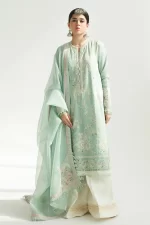 zara shahjahan, 3 piece suit, unstitched, jacquard, Amira 5b, front view