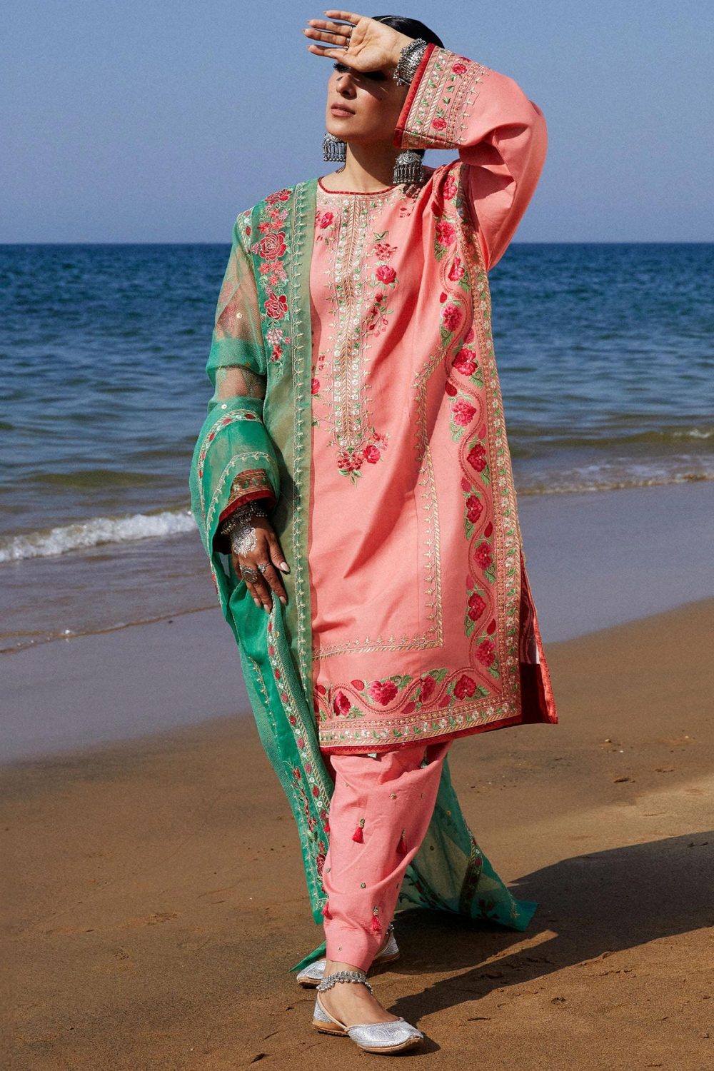 zara shahjahan, 3 piece suit, unstitched, lawn, jiya 6a, front view