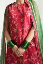 zara shahjahan, unstiched, 3 piece suit, jacquard, korina 3b, front shirt