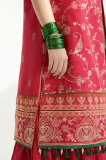 zara shahjahan, unstiched, 3 piece suit, jacquard, korina 3b, shirt border