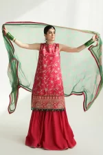 zara shahjahan, unstiched, 3 piece suit, jacquard, korina 3b, front look