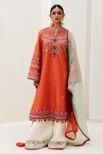 zara shahjahan, 3 piece suit, unstitched, lawn, lamia 7a, front