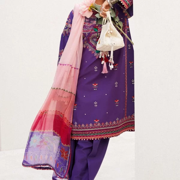 zara shahjahan, 3 piece suit, unstitched, lawn, lamia 7b, front