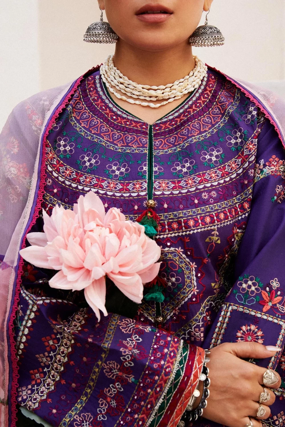 zara shahjahan, 3 piece suit, unstitched, lawn, lamia 7b, neck