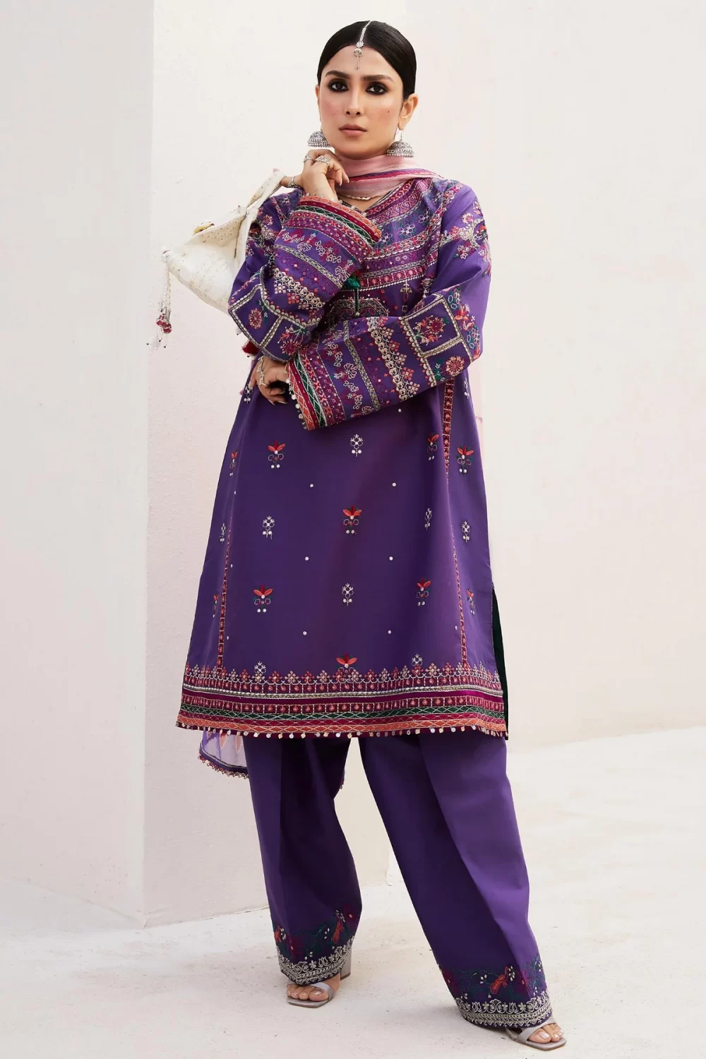 zara shahjahan, 3 piece suit, unstitched, lawn, lamia 7b, front view