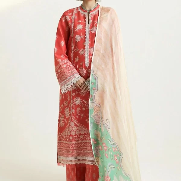 zara shahjahan, unstiched, 3 piece lawn suit, mahi 1a