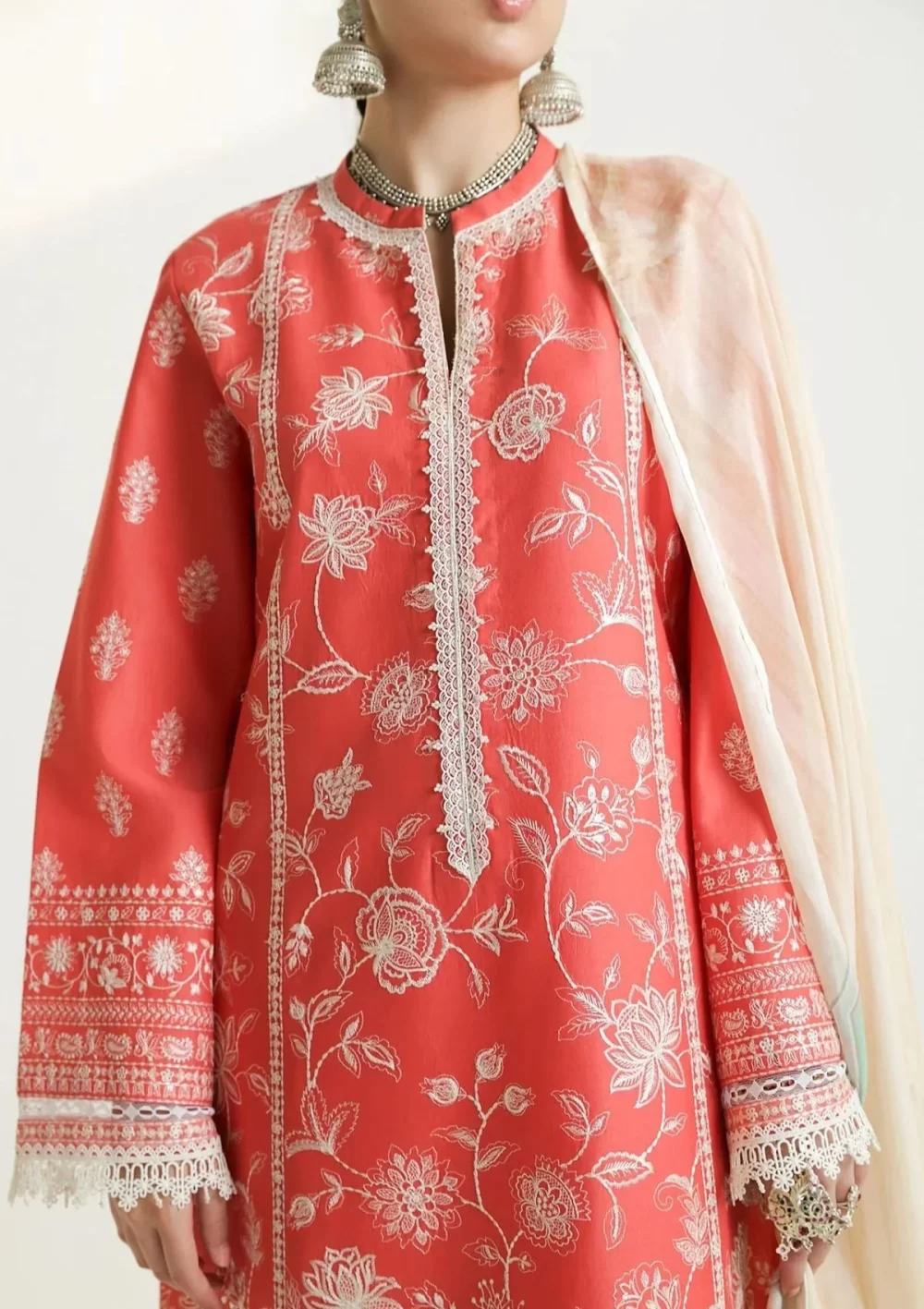 zara shahjahan, unstiched, 3 piece lawn suit, neck, mahi 1a