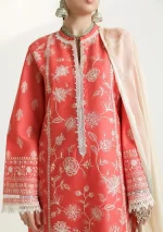 zara shahjahan, unstiched, 3 piece lawn suit, neck, mahi 1a