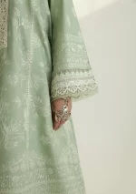 zara shajahan. 3 piece unstiched suit, green, mahi 1b. sleeves