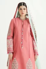 zara shahjahan, 3 piece suit, unstitched, lawn, sandal10b , front neckline