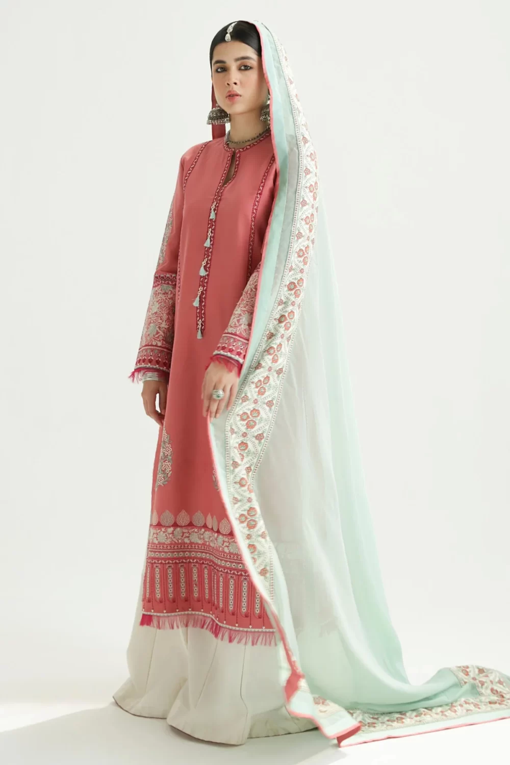 zara shahjahan, 3 piece suit, unstitched, lawn, sandal10b , front side