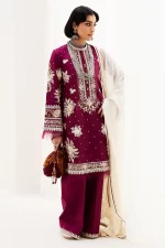 zara shahjahan, 3 piece suit, unstitched, jacquard, siffa 4a, front