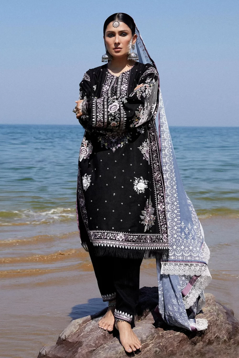 zara shahjahan, 3 piece suit, unstitched, jacquard, siffa 4b, front