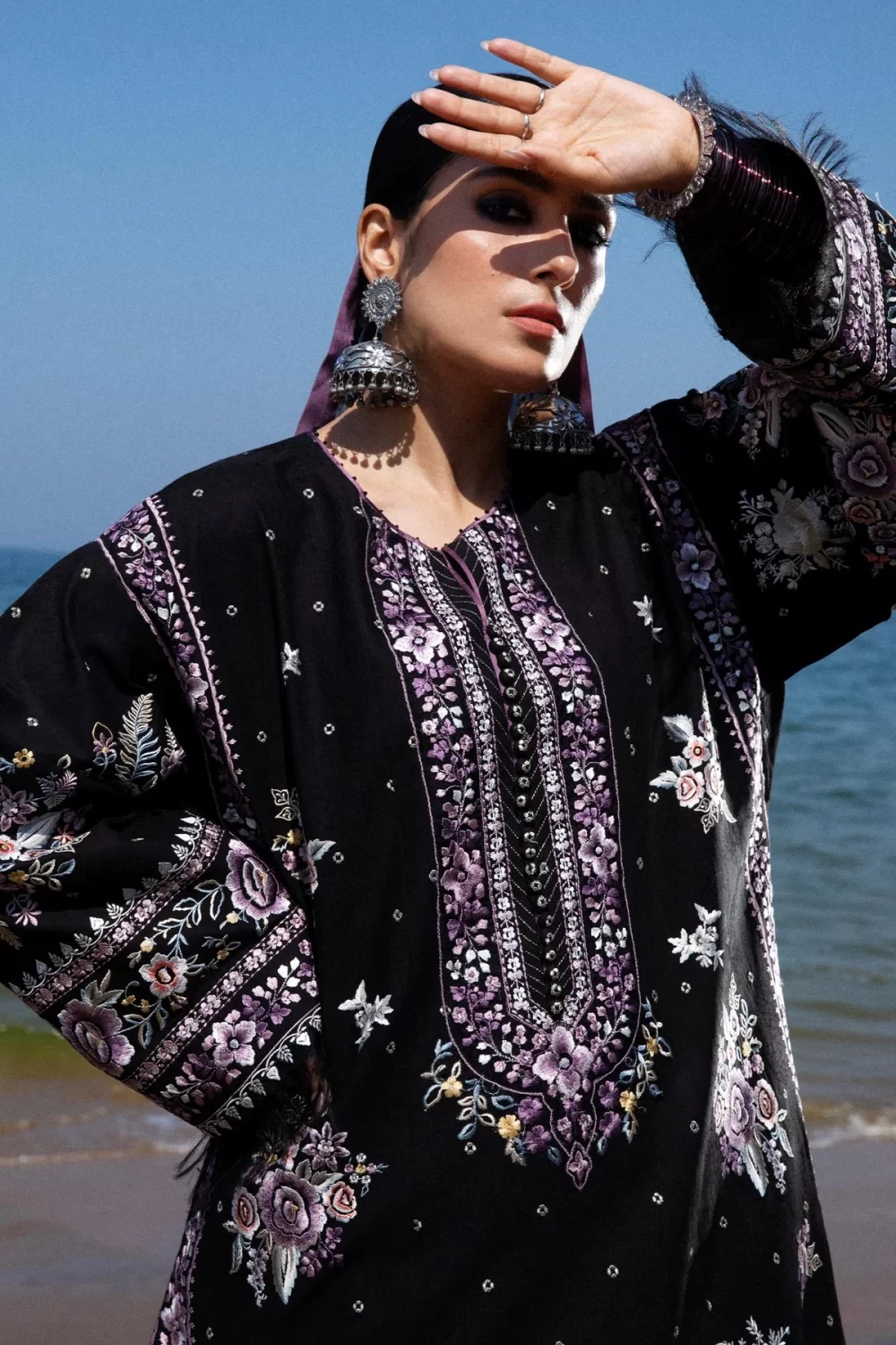 zara shahjahan, 3 piece suit, unstitched, jacquard, siffa 4a, front neck
