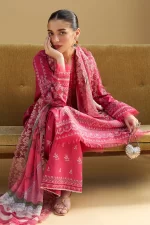 Zara shahjahan , satori lawn 25’ , 3 PIECE SUIT , unstitched, lawn , DUSTY PINK color , HIKARI-7A, SALWAR KAMEEZ
