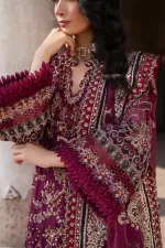 Iznik, luxury chiffon, 25’ , 3 PIECE SUIT , unstitched, chiffon , PINK, ILC-04, SLEEVES
