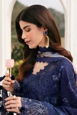 Baroque Eid Lawn 25 , 3 PIECE SUIT , unstitched, Black , lawn , EL-D07, FRONT neck