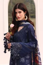 Baroque Eid Lawn 25 , 3 PIECE SUIT , unstitched, Black , lawn , EL-D07, FRONT look
