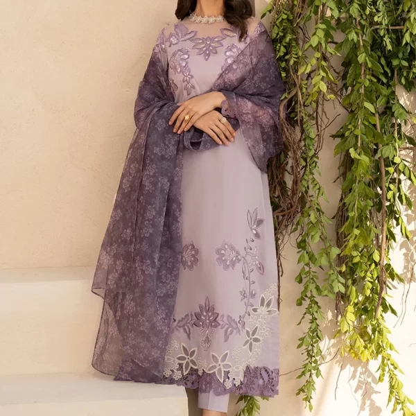 iznik, eid festive lawn 25’ , 3 PIECE SUIT , unstitched, lawn , purple color , Efl-01, FRONT