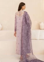 iznik, eid festive lawn 25’ , 3 PIECE SUIT , unstitched, lawn , purple color , Efl-01, back