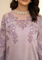 iznik, eid festive lawn 25’ , 3 PIECE SUIT , unstitched, lawn , purple color , Efl-01, FRONT neck