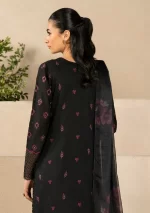 iznik, eid festive lawn 25’ , 3 PIECE SUIT , unstitched, lawn , black color , ELF-03, back