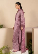 iznik, eid festive lawn 25’ , 3 PIECE SUIT , unstitched, lawn , pink color , Efl-04, side look