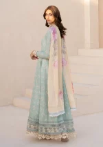 iznik, eid festive lawn 25’ , 3 PIECE SUIT , unstitched, lawn , sky blue color , Efl-06, back shirt and dupatta