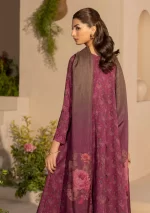 iznik, eid festive lawn 25’ , 3 PIECE SUIT , unstitched, lawn , reddish pink color , Efl-09, back